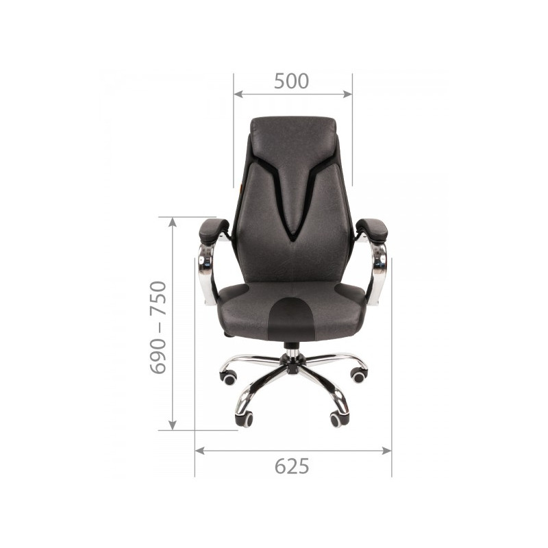Кресло компьютерное Chairman 901 коричневый размеры спереди