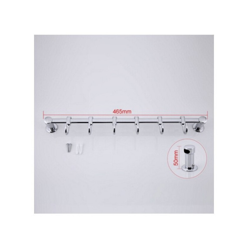 Планка с крючками Frap F205-6 (6 крючков) - размеры