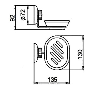 Мыльница Frap F3902 - размер