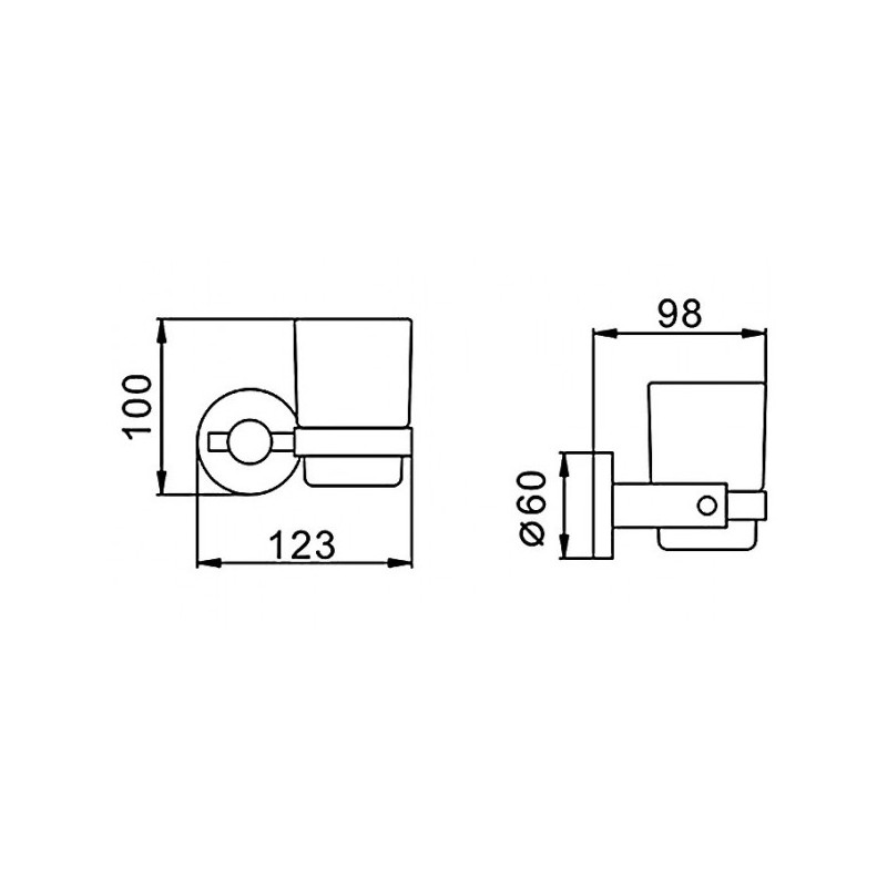 Стакан для зубной щетки и пасты Frap F30206 - размер