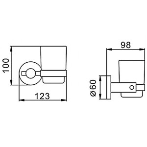 Стакан для зубной щетки и пасты Frap F30206 - размер