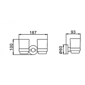 Набор стаканов для зубной щетки и пасты Frap F30208 - размеры
