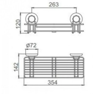 Полка для ванной Frap F3907 - размер