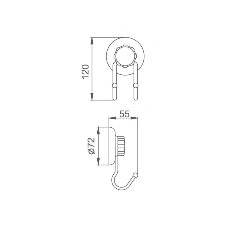 Крючок для ванной Frap F3905-2 - размер