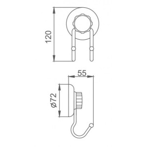 Крючок для ванной Frap F3905-2 - размер
