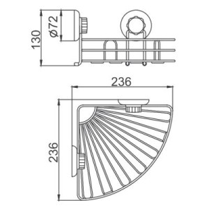 Полка для ванной Frap F3921 - размер
