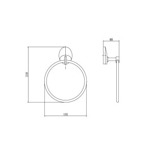 Кольцо для полотенца Fashun A1604 - размер