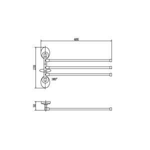 Держатель для полотенца Fashun A1613 - размер