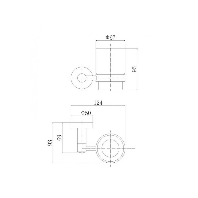 Стакан для зубной щетки и пасты Fashun A51506 - размер