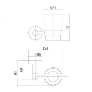 Стакан для зубной щетки и пасты Fashun A51506 - размер