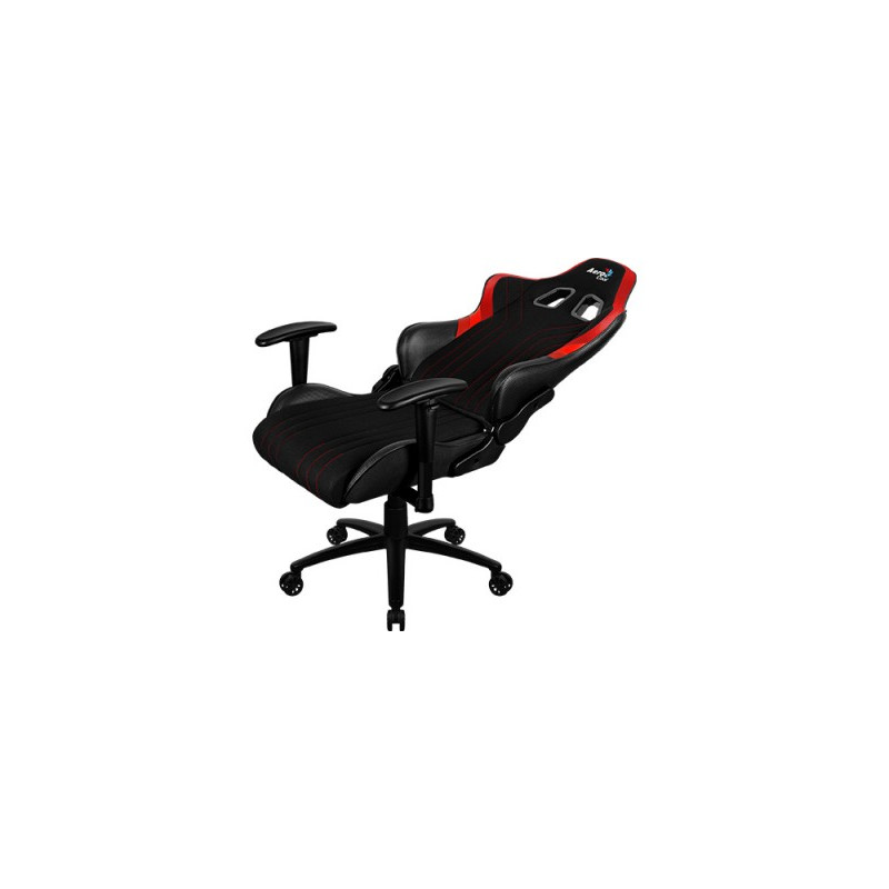 Кресло геймерское Aerocool Aero 1 Alpha черный/красный в разложенном виде