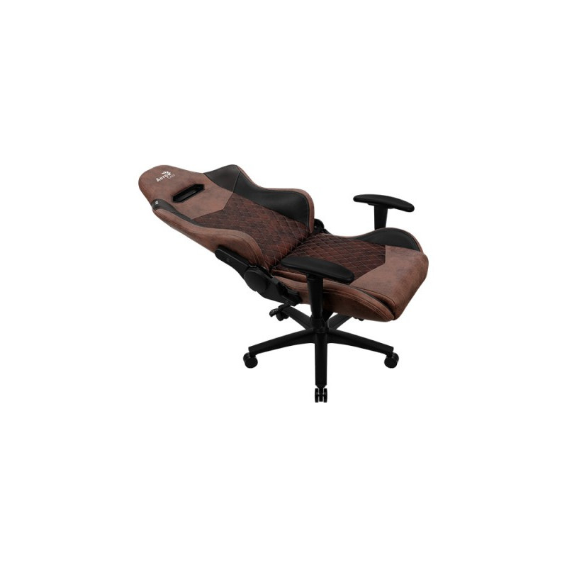 Кресло геймерское Aerocool Duke коричневый в разложенном виде