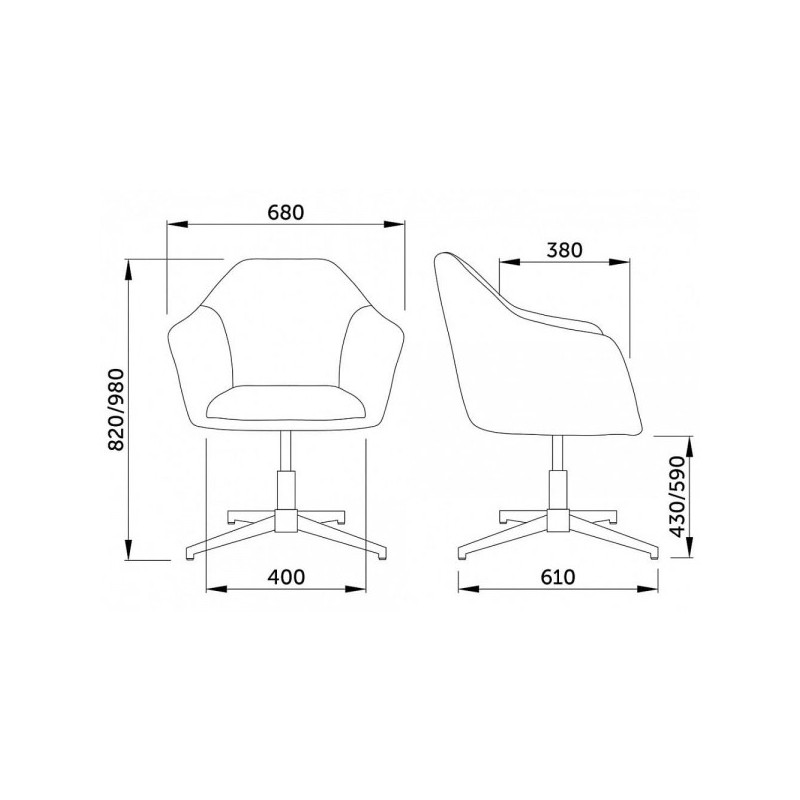 Стул AksHome Dubai зеленый схема