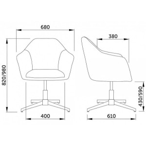 Стул AksHome Dubai зеленый схема