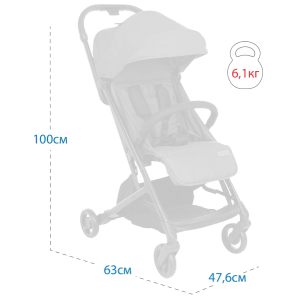 Прогулочная коляска Pituso Style бирюзовый параметры