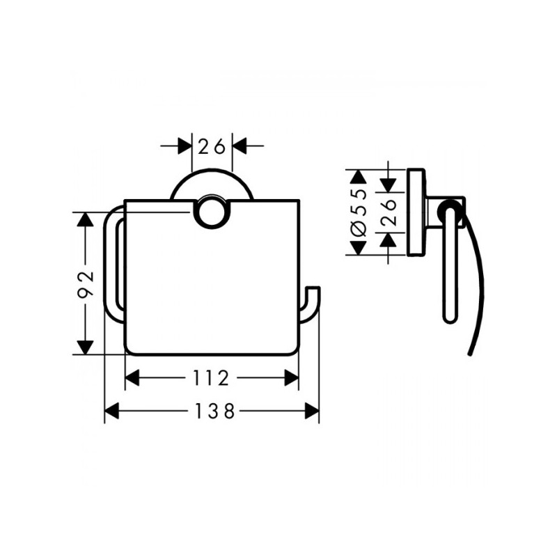 Держатель для туалетной бумаги Hansgrohe Logis Universal - размер