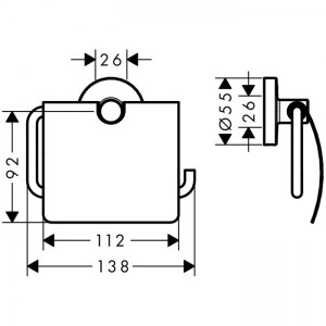 Держатель для туалетной бумаги Hansgrohe Logis Universal - размер