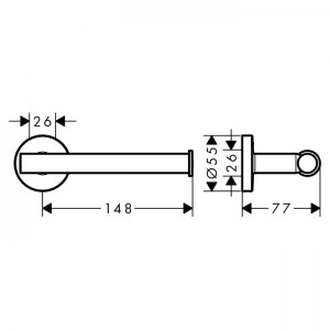 Держатель для туалетной бумаги Hansgrohe Logis Universal хром - размер
