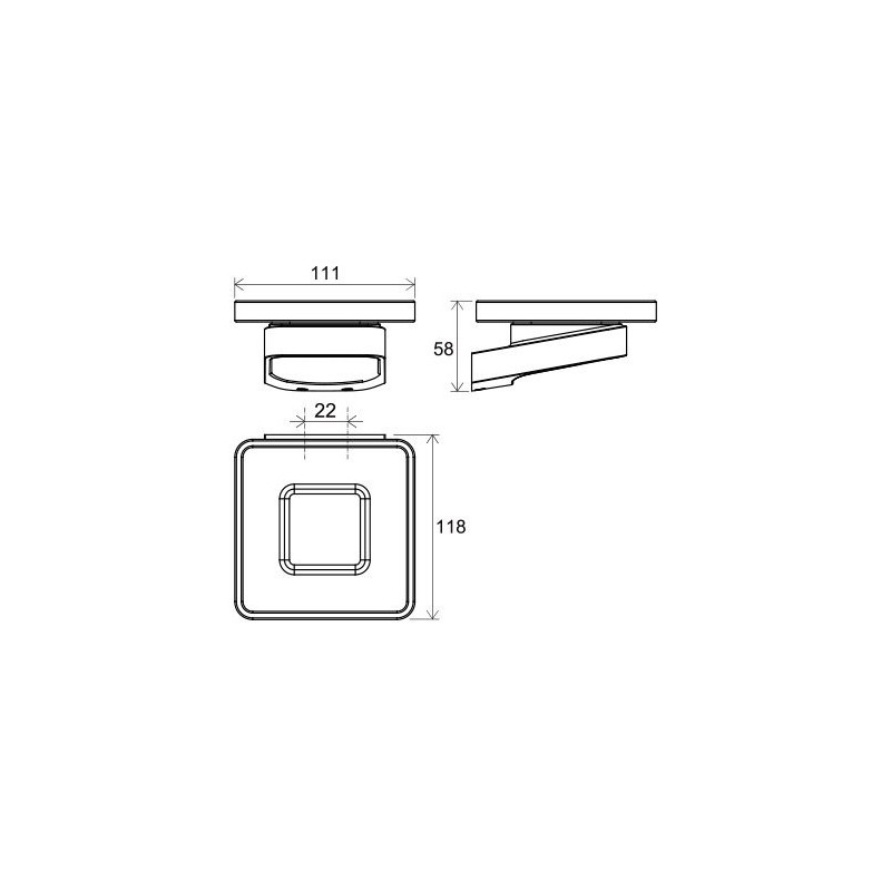 Мыльница Ravak TD 200.00 - размер