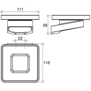 Мыльница Ravak TD 200.00 - размер
