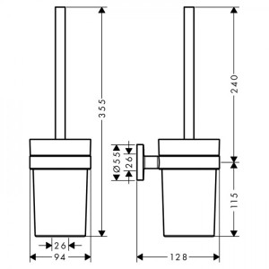 Ерш туалетный Hansgrohe Logis Universal - размер