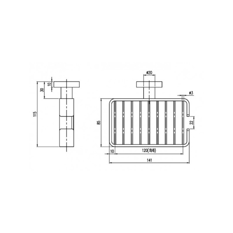 Мыльница Villeroy&Boch Elements Striking - размер