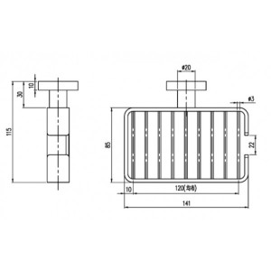 Мыльница Villeroy&Boch Elements Striking - размер