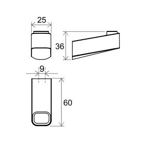 Крючок для ванной Ravak TD 110.20 - размер