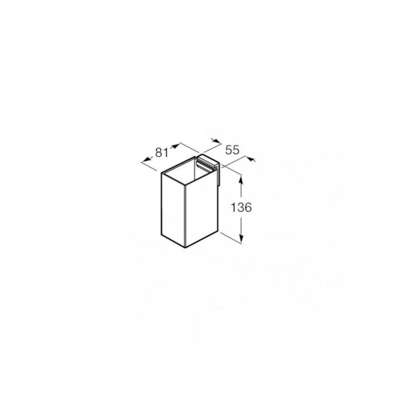 Стакан для зубной щетки и пасты Roca Rubik - размер