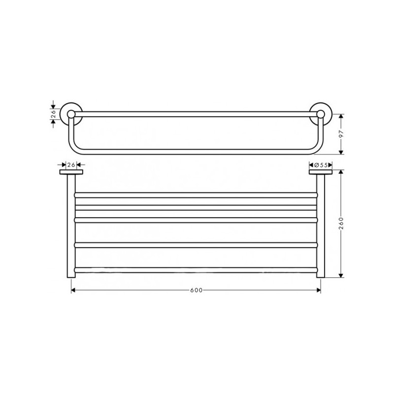 Полка для полотенца Hansgrohe Logis - размер
