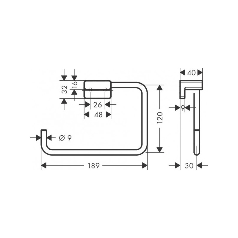 Держатель для полотенца Hansgrohe AddStoris - размер