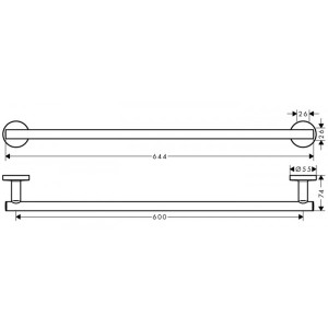 Держатель для полотенца Hansgrohe Logis Universal хром - размер