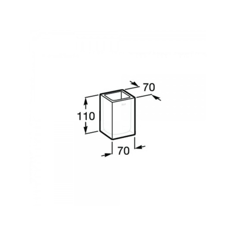 Стакан для зубной щетки и пасты Roca Ice синий - размер