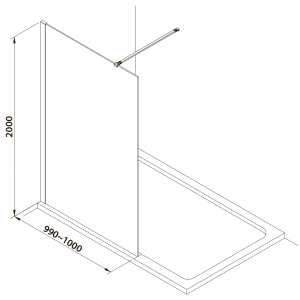 Душевая стенка Omnires Marina DNR10XBLTR установка в ванной