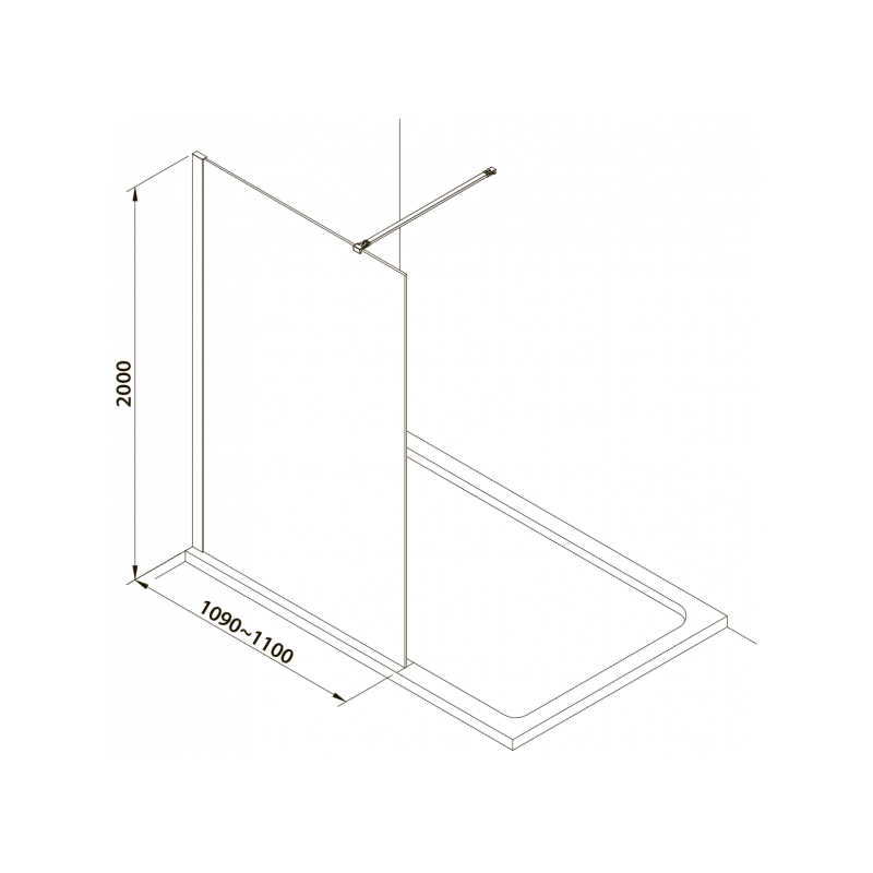 Душевая стенка Omnires Marina DNR11XBLTR установка в ванной