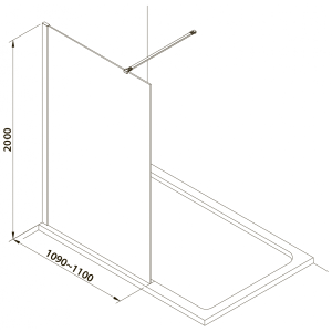 Душевая стенка Omnires Marina DNR11XBLTR установка в ванной