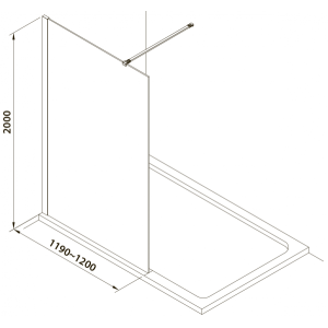 Душевая стенка Omnires Marina DNR12XBLTR установка в ванной