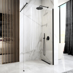 Душевая стенка Rea Aero Black REA-K6597 общий вид