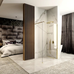 Душевая стенка Rea Aero N Gold REA-K8443 вид сбоку