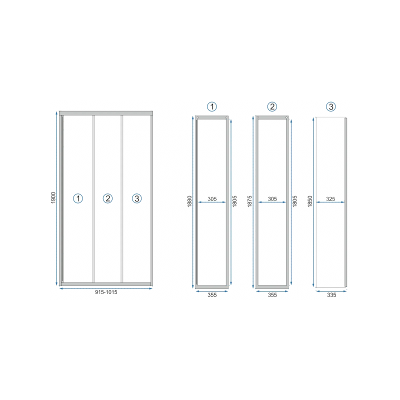 Душевая дверь Rea Alex Black REA-K9639 параметры