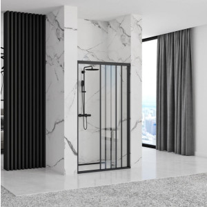Душевая дверь Rea Alex Black REA-K9639 раскрытая дверцв
