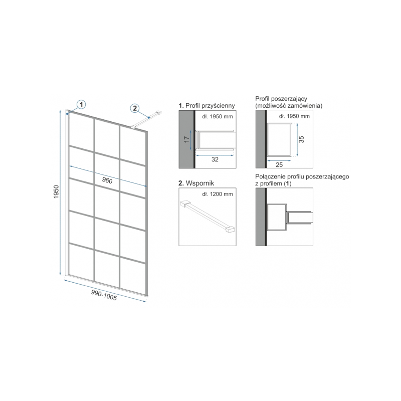 Душевая стенка Rea Bler-1 REA-K7955 параметры