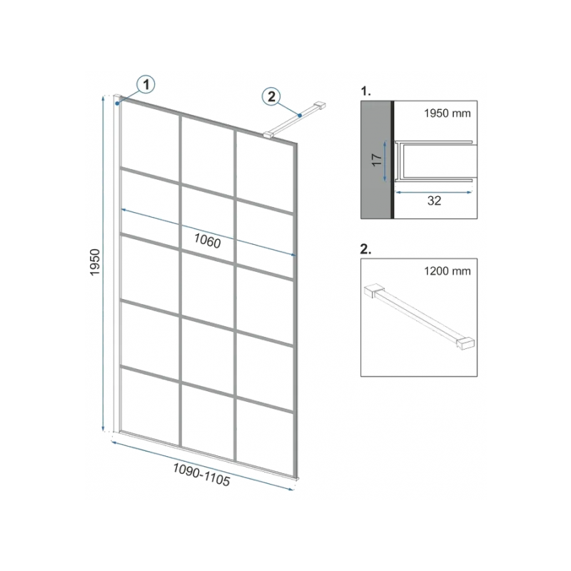 Душевая стенка Rea Bler-1 REA-K7956 параметры