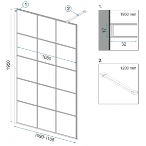 Душевая стенка Rea Bler-1 REA-K7956 параметры
