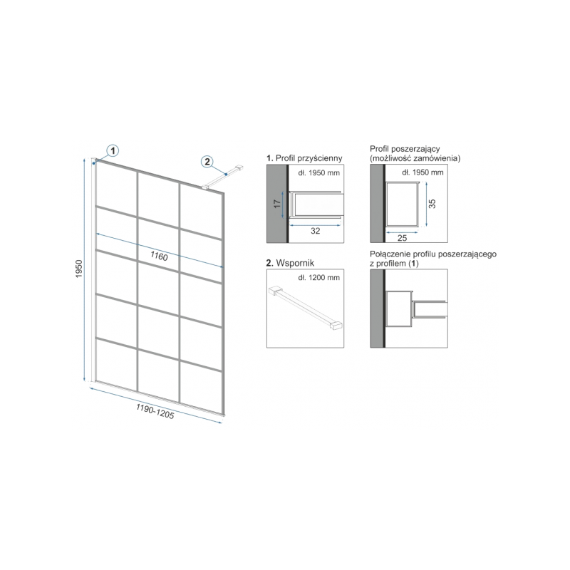Душевая стенка Rea Bler-1 REA-K7957 параметры