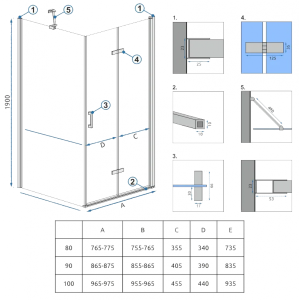 Душевая дверь Rea Molier REA-K6371 параметры