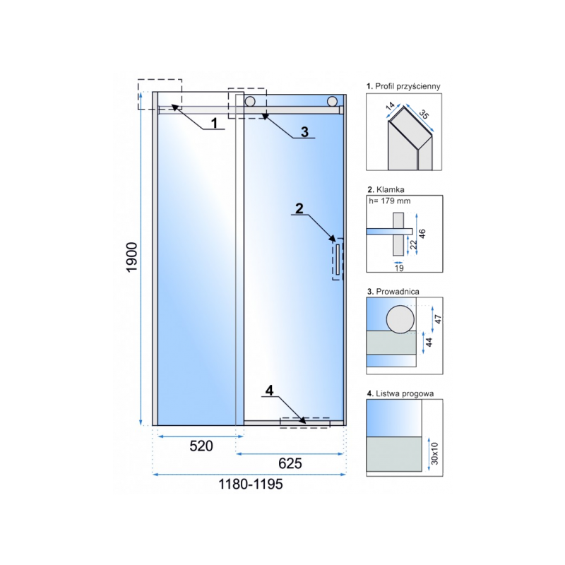 Душевая дверь Rea Nixon-2 REA-K5002 параметры