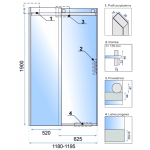 Душевая дверь Rea Nixon-2 REA-K5002 параметры