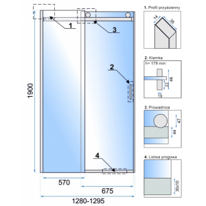Душевая дверь Rea Nixon-2 REA-K5004 параметры