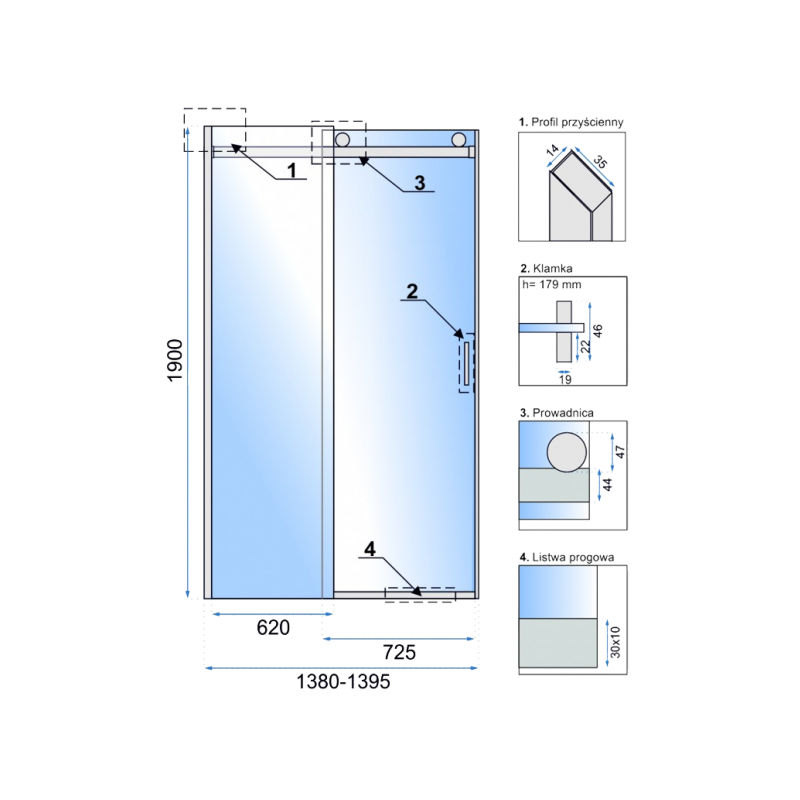 Душевая дверь Rea Nixon-2 REA-K5006 параметры